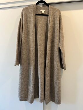 H&M Taupe Open-Front Long Cardigan